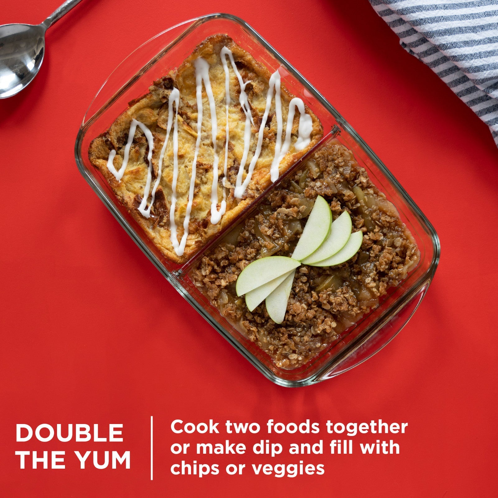 Pyrex? 8 x 12 Divided Glass Baking Dish - Image 2