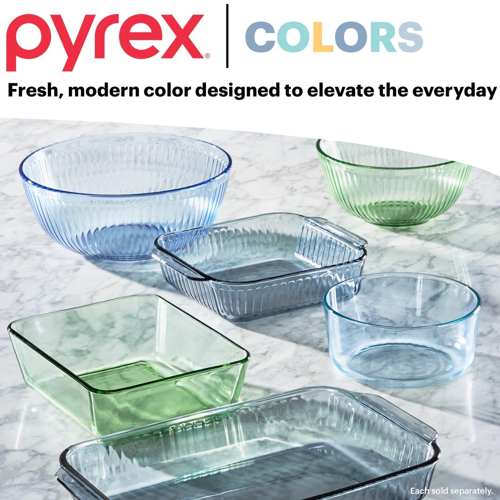 Pyrex® Colors Sculpted Tinted 4.5-quart Mixing Bowl with Lid. Blue - Image 5