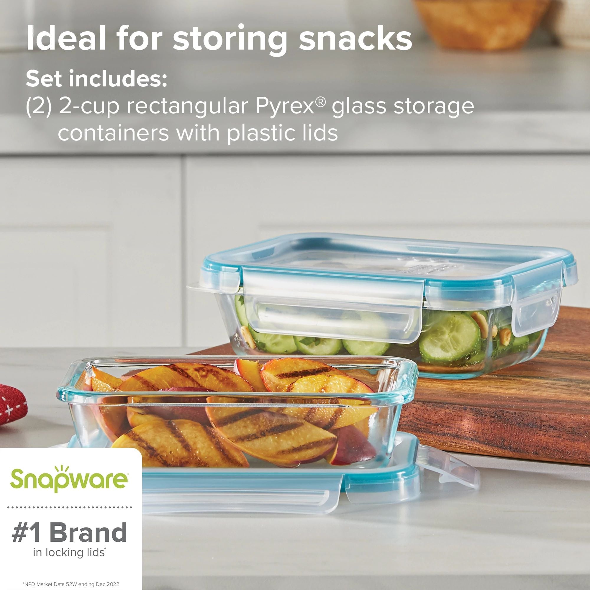 Snapware® Total Solution® Pyrex® 4-piece Glass Storage Set with Plastic Lids - Image 3