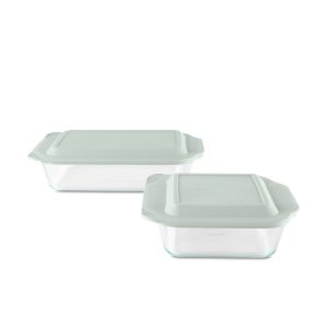 Pyrex? Deep 4-piece Baking Dish Set with Sage Lids